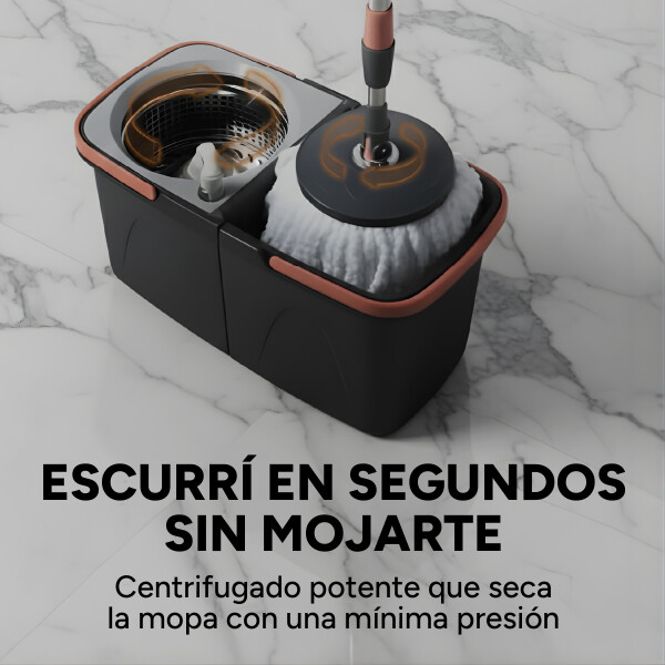 Mopa Balde Trapeador Giratorio Centrifugado Extensible Pro Color Gris