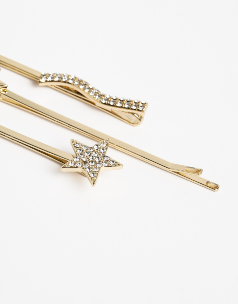 Horquillas con Accesorios Strass Set De Horquillas - Combinacion Bicolor