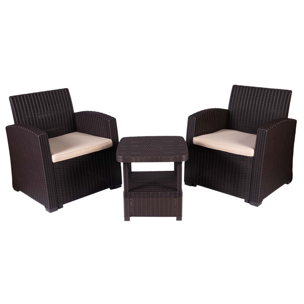 SET TERRAZA POLIPROPILENO MARRON MADRID