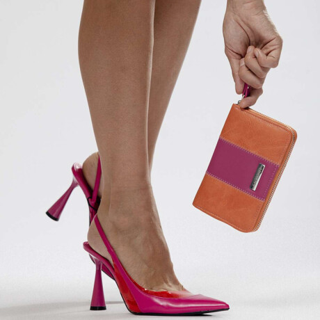 Billetera dedalera Mandarina y Fucsia