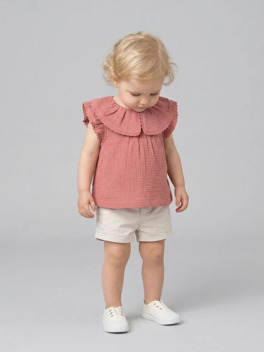 Blusa Con Jaretas Piedra