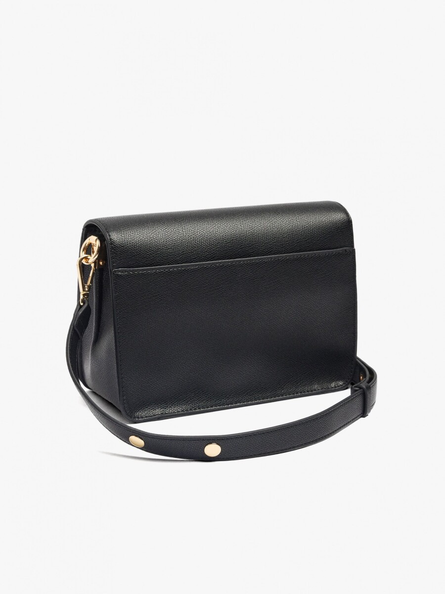 Bolso Bandolera Con Textura Y Solapa negro