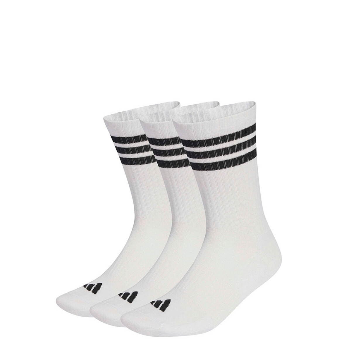 Medias Unisex Adidas 3 Tiras X3 Crw - Blanco - Negro 