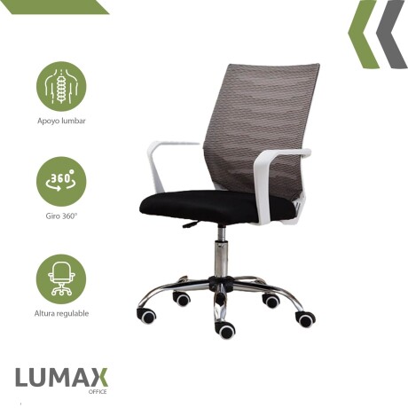 Silla Oficina Daena Ergonomica Giratoria Respaldo Completo Gris