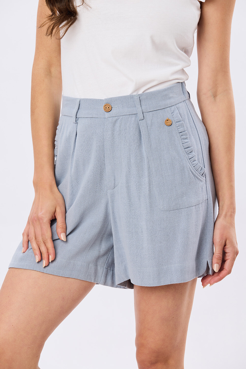 SHORT LISO DE LINO Piedra