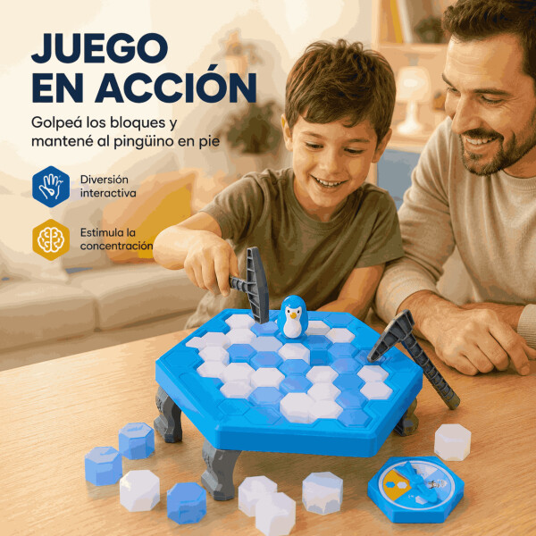 Juego No Caiga el Pingüino 47 Piezas con 2 Martillos AZUL