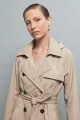 Trench impermeable con capucha desmontable beige