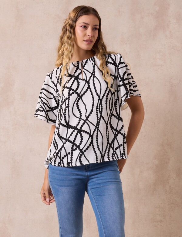 Blusa Prin NEGRO/BLANCO