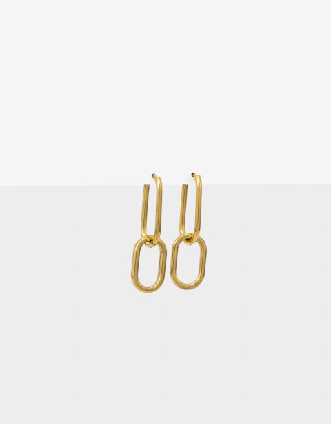 Aros Colgantes Cortos Metal Aros Cortos Eslabones Acero - Dorado