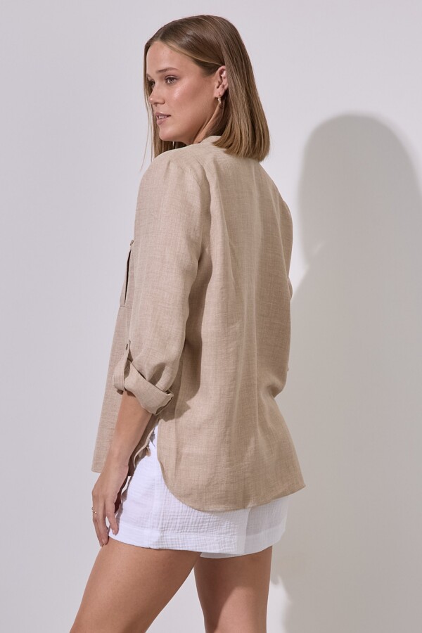 Blusa Bolsillos BEIGE