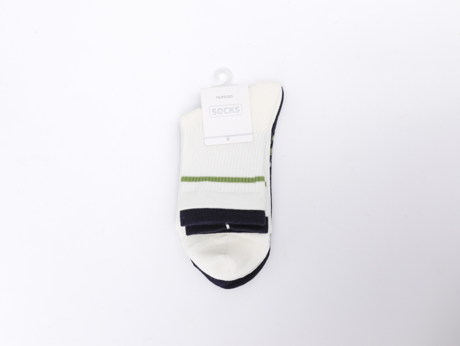 MEDIAS DEPORTIVAS CASUALES PARA HOMBRE (2 PARES/BLANCO Y AZUL MARINO) 