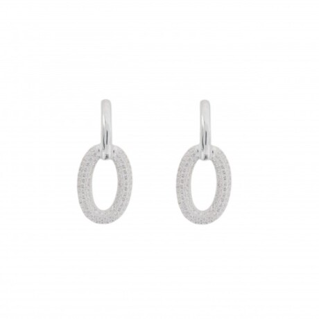Par de caravanas de plata 925 con circonias. Par de caravanas de plata 925 con circonias.