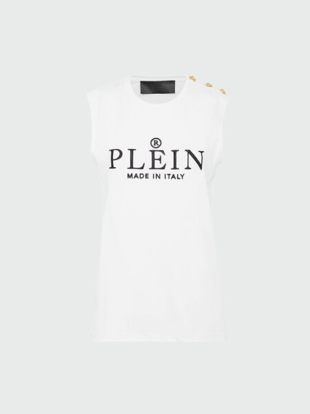 PHILIPP PLEIN - camiseta sin mangas blanca Iconic Plein Blanco