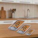 SET ASADERAS RECTANGULAR ALUMINIO X 3 PIEZAS PLATEADO