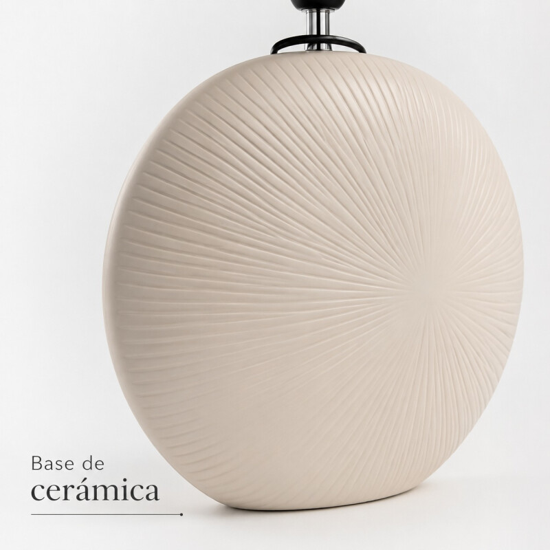 Lámpara de Mesa Cerámica Beige Ovalada con Pantalla de Tela 54 cm Lámpara de Mesa Cerámica Beige Ovalada con Pantalla de Tela 54 cm