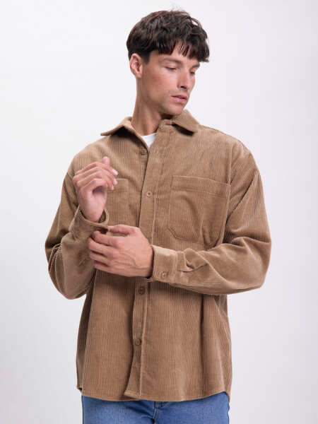 Sobrecamisa de pana Tostado