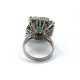 Anillo Oro 18K Blanco Brillantes Y Esmeraldas Anillo Oro 18K Blanco Brillantes Y Esmeraldas