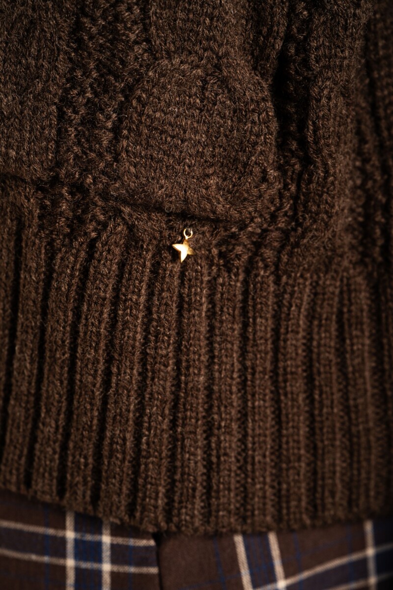 Cardigan Texturado Lana Chocolate