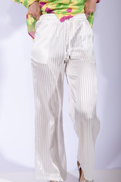 Pantalón set rayas Blanco