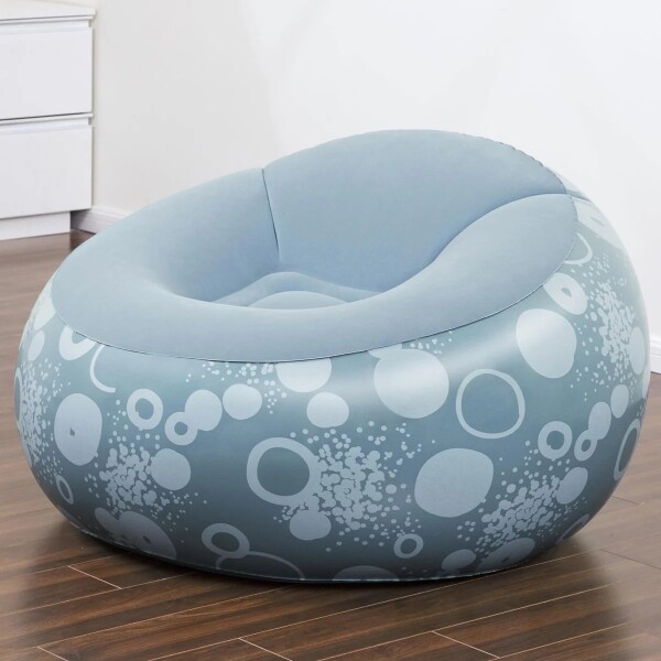Puff Inflable Sillón Asiento Respaldo Bestway Silla Grande Variante Color Azul