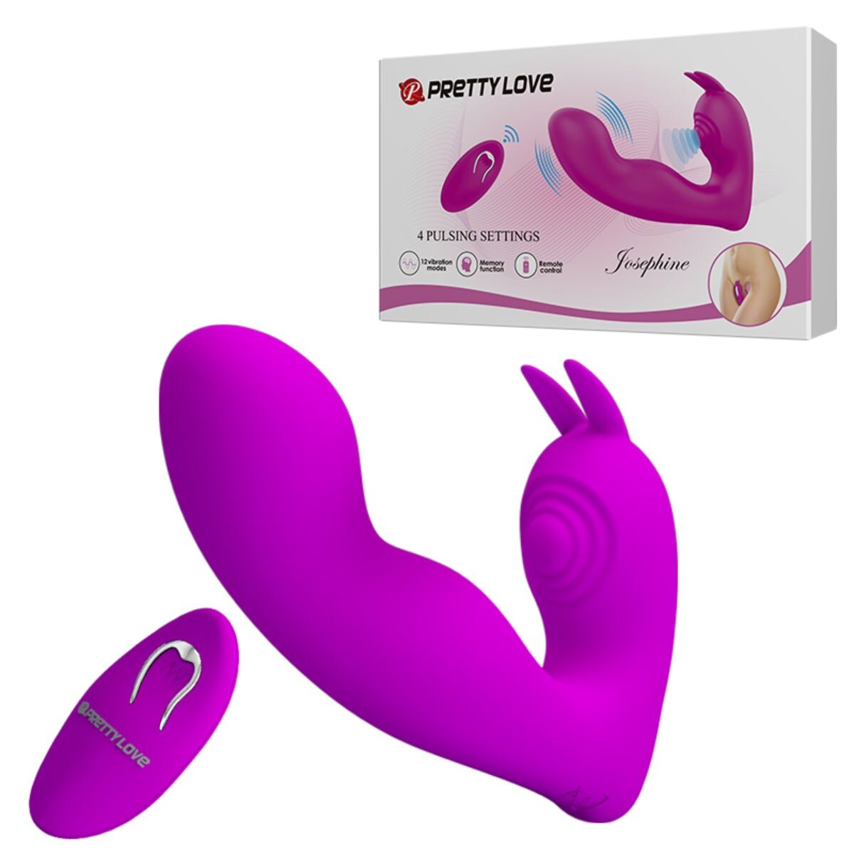 Vibrador Doble Estimulo Mando A Distancia Pretty Love Josephine 