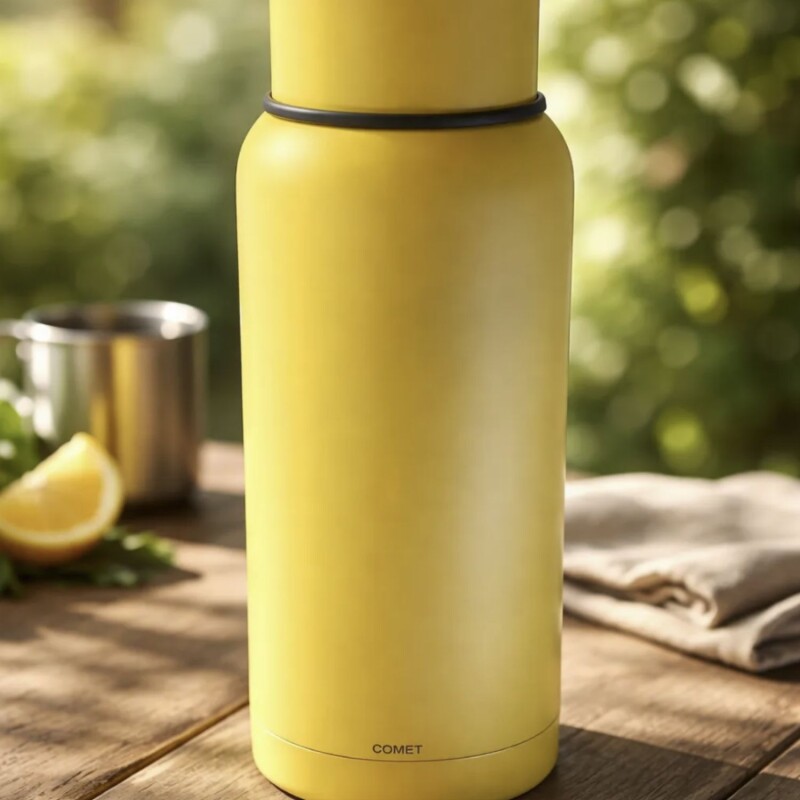 Termo Bala en acero inox de 1 lt Amarillo