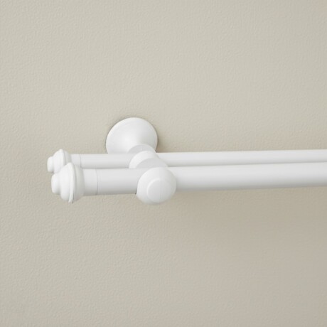 Barrote cortina doble de metal 2 Metros + 2 Soportes BLANCO