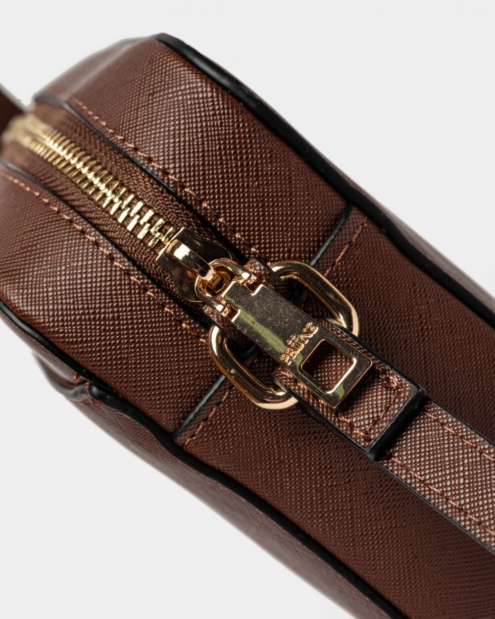 Mini Bag Lane En Efecto Cuero Zaffiano Marron