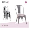 Pack 4 Sillas Tolix Lumax Varios Colores Gris