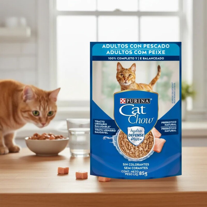 CAT CHOW EN SALSA ADULTOS PESCADO 85 GRS CAJA X 15 UNIDADES