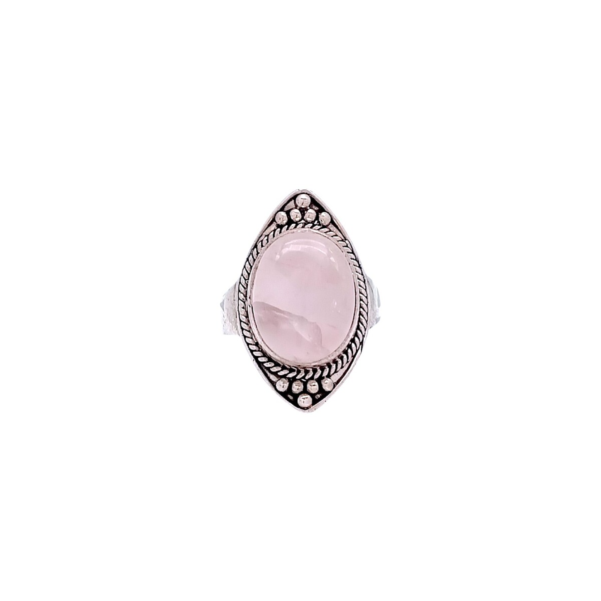 Anillo Almendra-Plata 925-Piedra cuarzo rosa-AN4546 - conpiedra 
