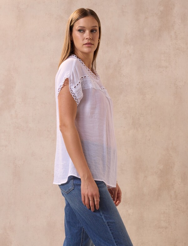 Blusa Crochet BLANCO