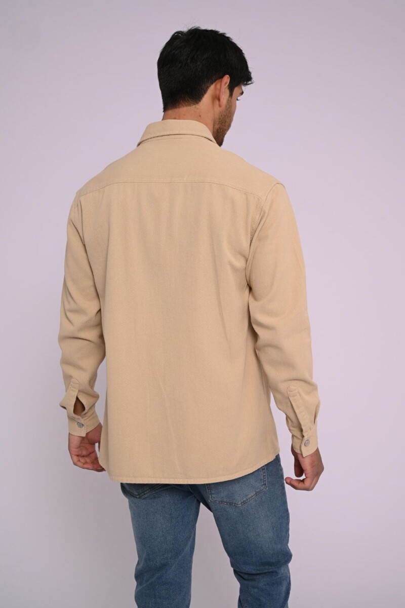 Sobrecamisa de gabardina Beige