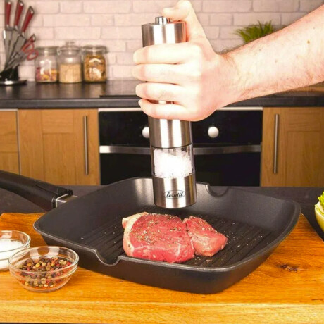 Molinillo de Pimienta y Sal Eléctrico Sal a Batería Inox Plateado