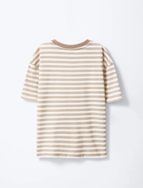 CAMISETA INFANTIL DE RAYAS BEIGE