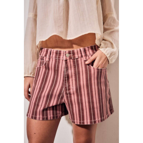 Short Rayado Rosa