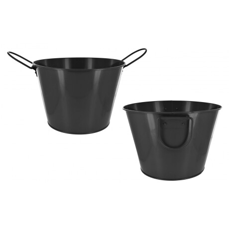 Balde de metal negro con asas para botellas 24x15.5cm Balde de metal negro con asas para botellas 24x15.5cm
