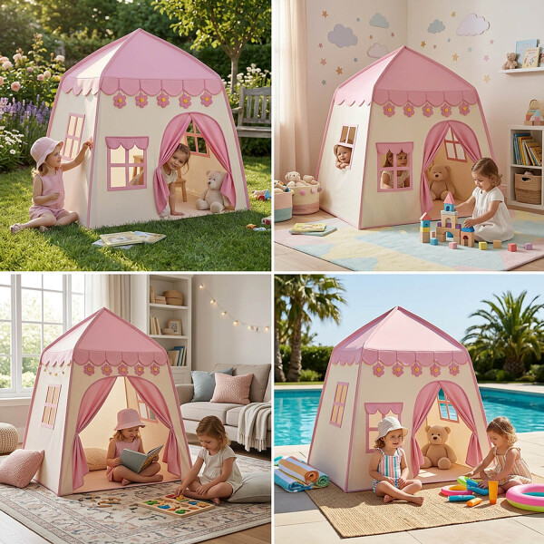 Carpa Casita Para Niños Chicos Casa Ventana Tipi Desarmable IMBACK Color Rosa Carpa Casita Para Niños Chicos Casa Ventana Tipi Desarmable IMBACK Color Rosa