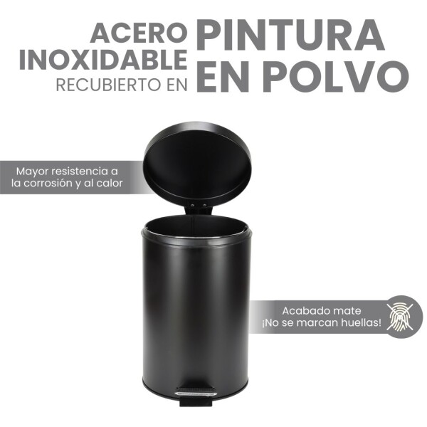 Cesto de basura 12 Litros Tacho Residuos Papelera Extraíble Acero Inoxidable Imback Color Negro Cesto de basura 12 Litros Tacho Residuos Papelera Extraíble Acero Inoxidable Imback Color Negro