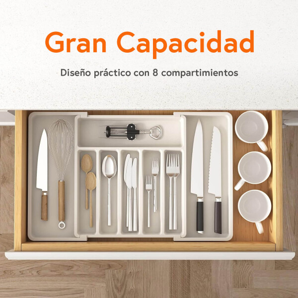 Organizador de Cubiertos Extensible Cajon Utensilios Cubertero IMBACK Blanco Organizador de Cubiertos Extensible Cajon Utensilios Cubertero IMBACK Blanco