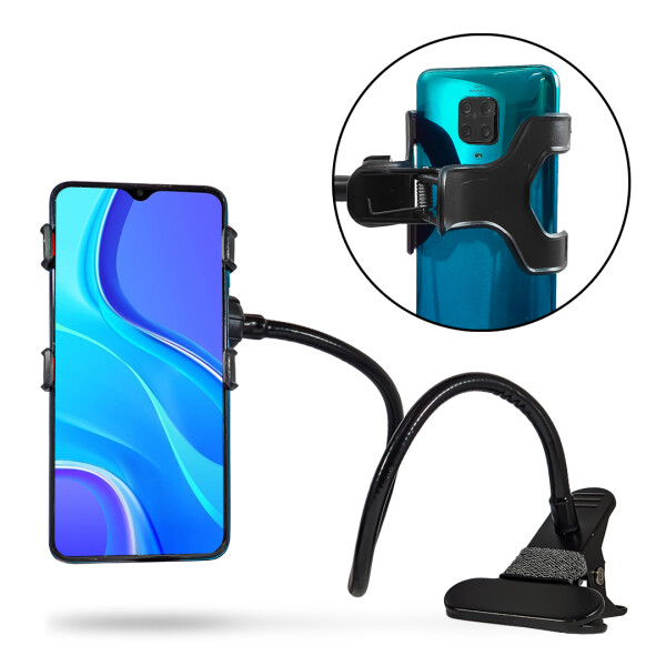 Soporte de Celular para Mesa Pinza Flexible Negro