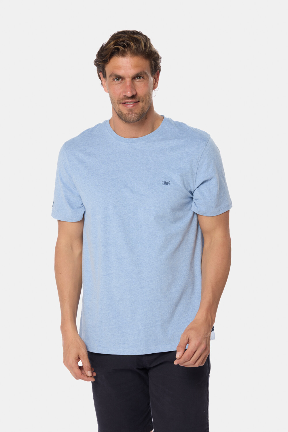 REMERA DE ALGODÓN Azul melange