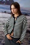 Cardigan rayado buttons negro