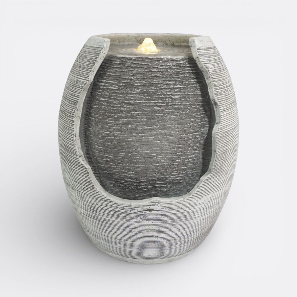 Fuente De Agua Pared Oval Gris 