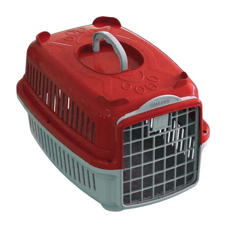 Transportadora Plástica Rígida Mascotas Pequeñas MMA PET N°1 Rojo