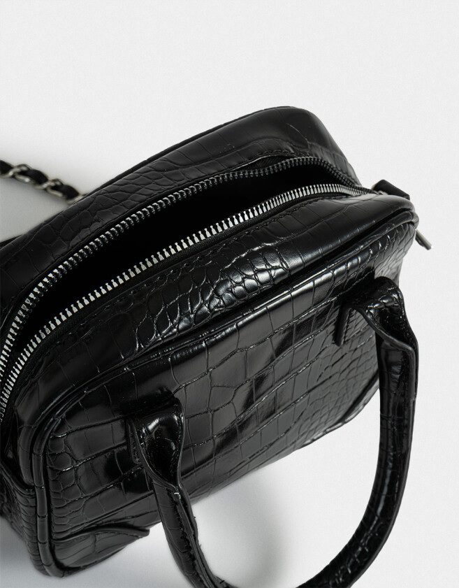 Bowling Cartera Bowling Croco - Negro