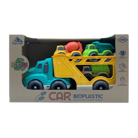 Camión transportador de 3 vehiculos de construcción de niños 001
