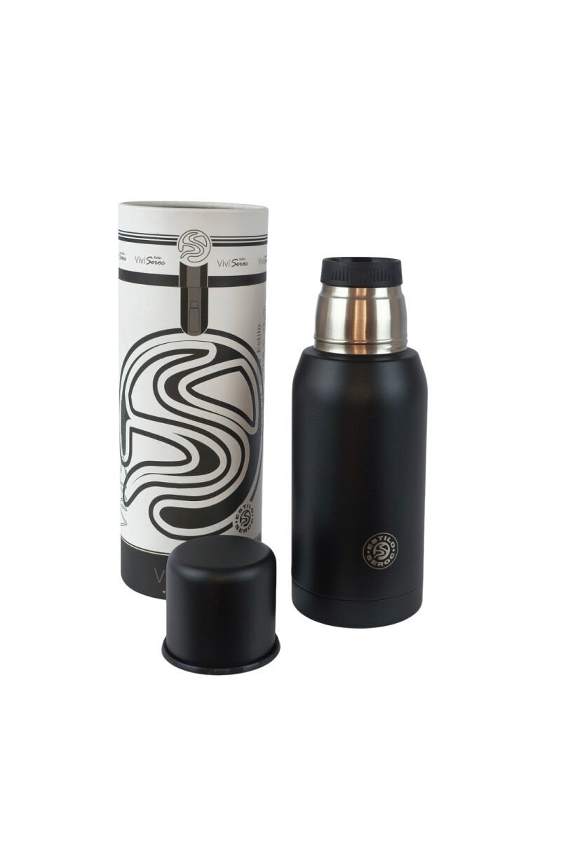 Termo acero color 750 ml Negro