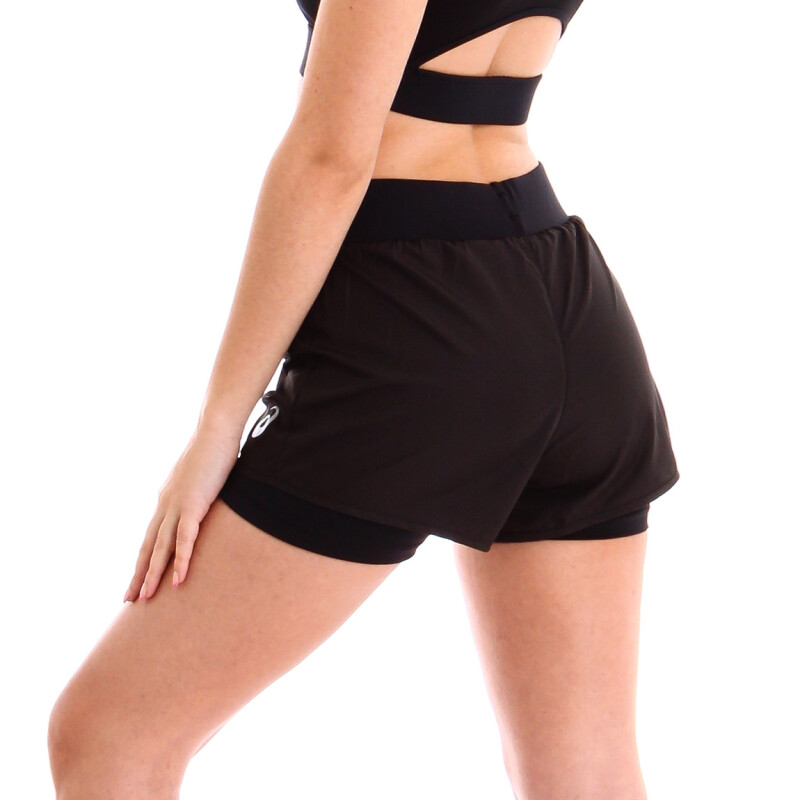 Short Asics Mujer 2in1 Negro