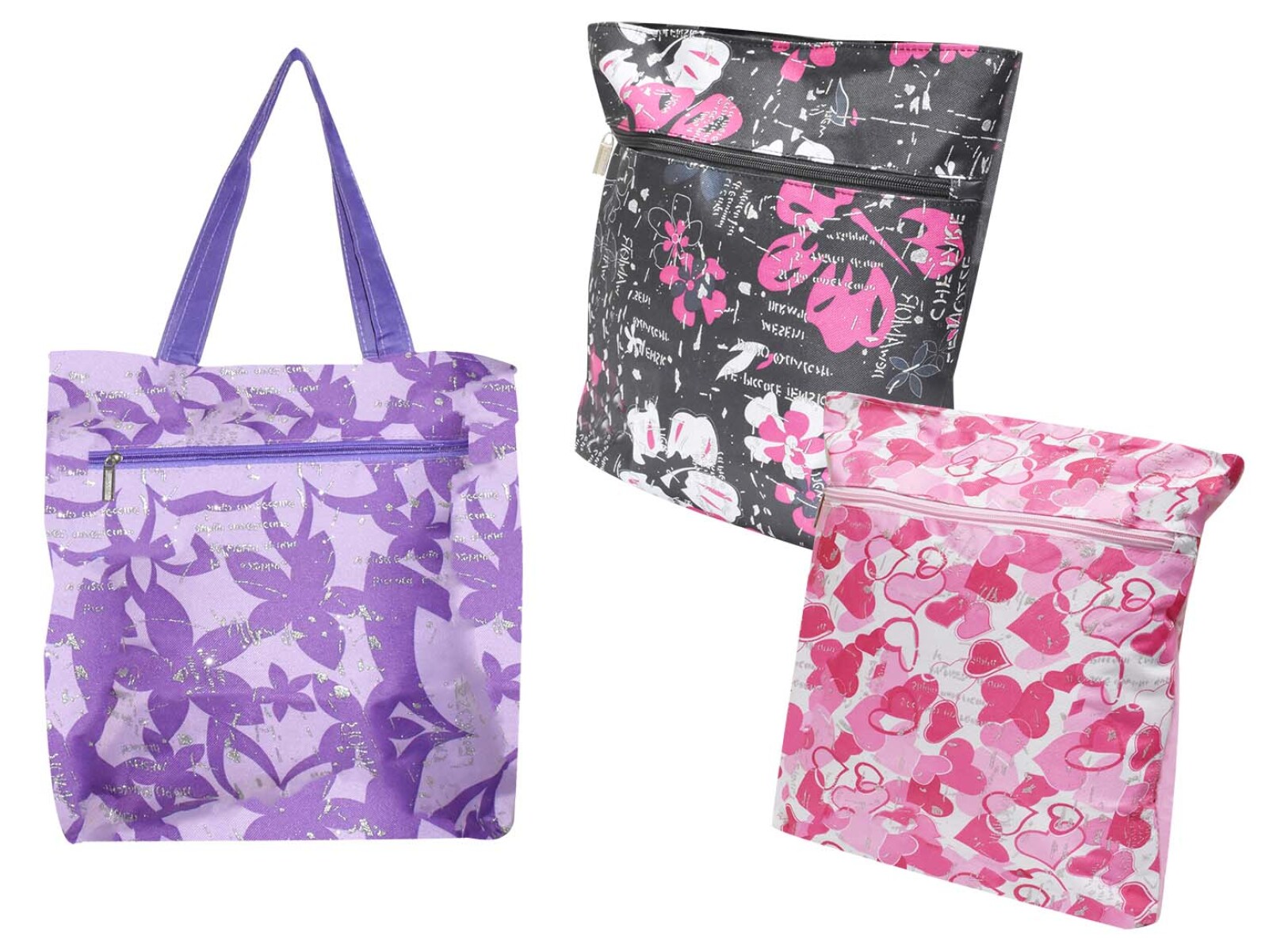 BOLSO TELA BRILLO 2 CIERRES 10343 